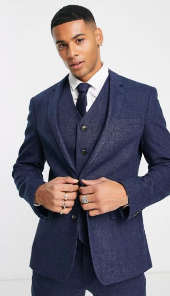 Dark Blue Men Suit